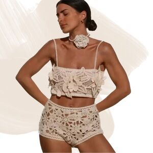 High Waist Crochet Shorts